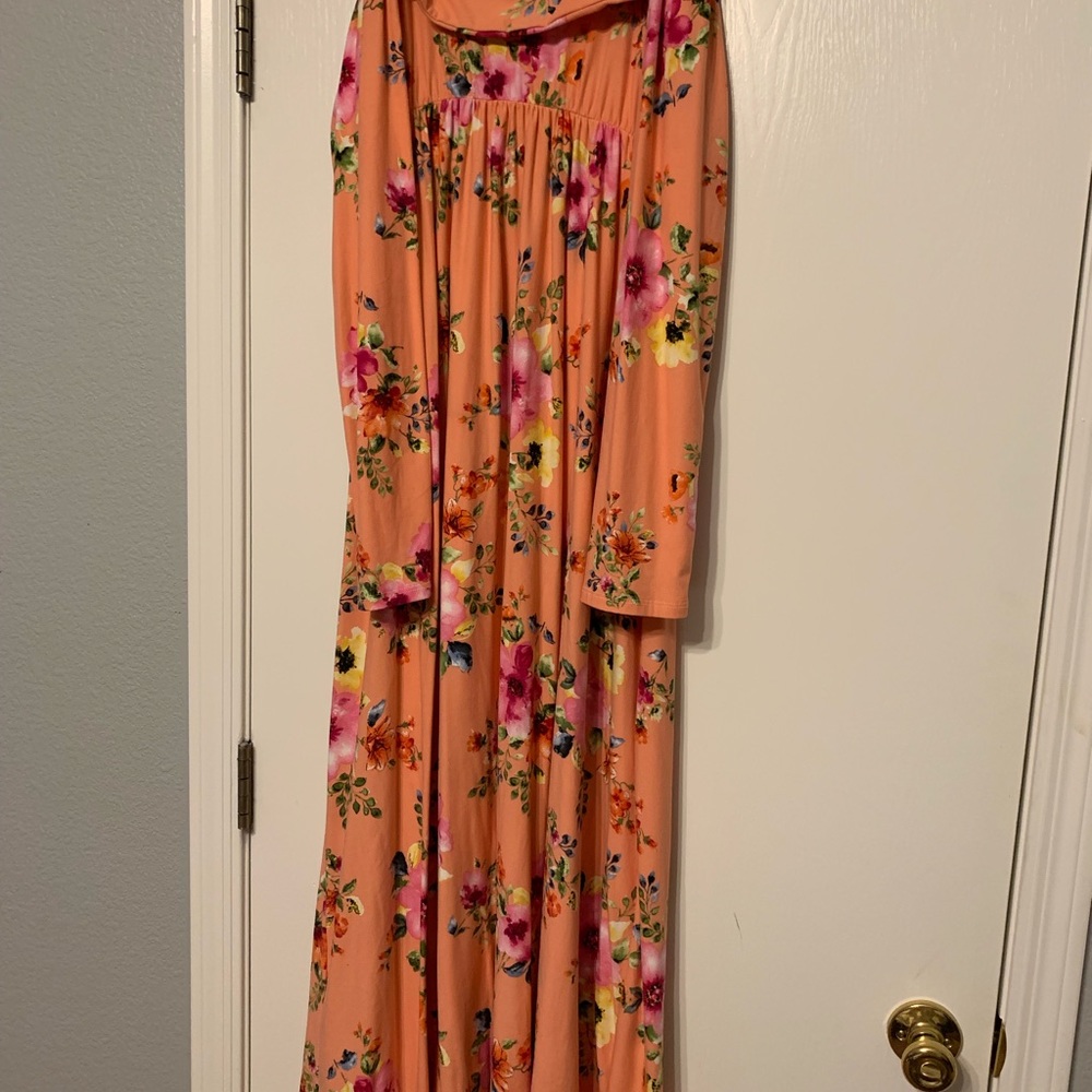 Maternity off the shoulder long sleeve dress